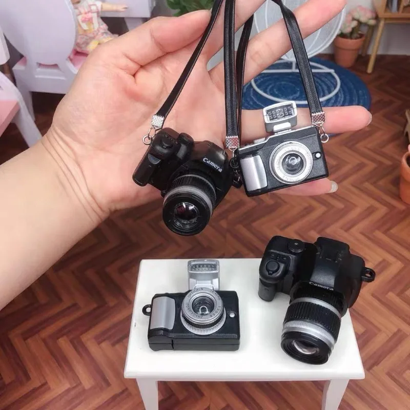 New Multi Styles Mini Simulation Cameras Doll Toys Camera for 1/6 1/8 1/12 Dollhouse and Doll Accessories DIY Kids Birthday Gift