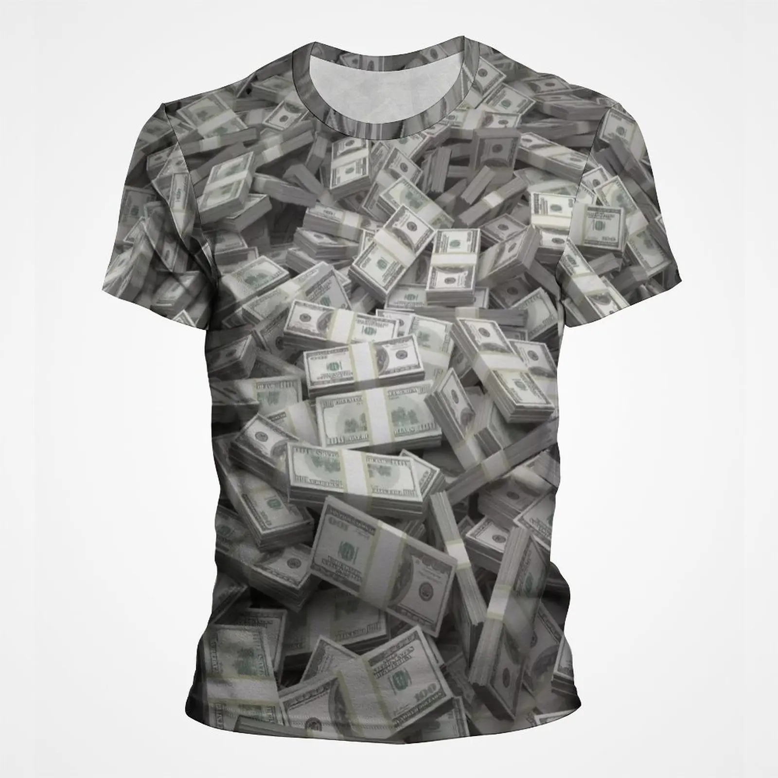 3D Print USD U.S. Dollar Dollar Bills Money T Shirt For Men Short Sleeve Streetwear Graphic Tee Shirts Men\'s Hip Hop Tee Tops