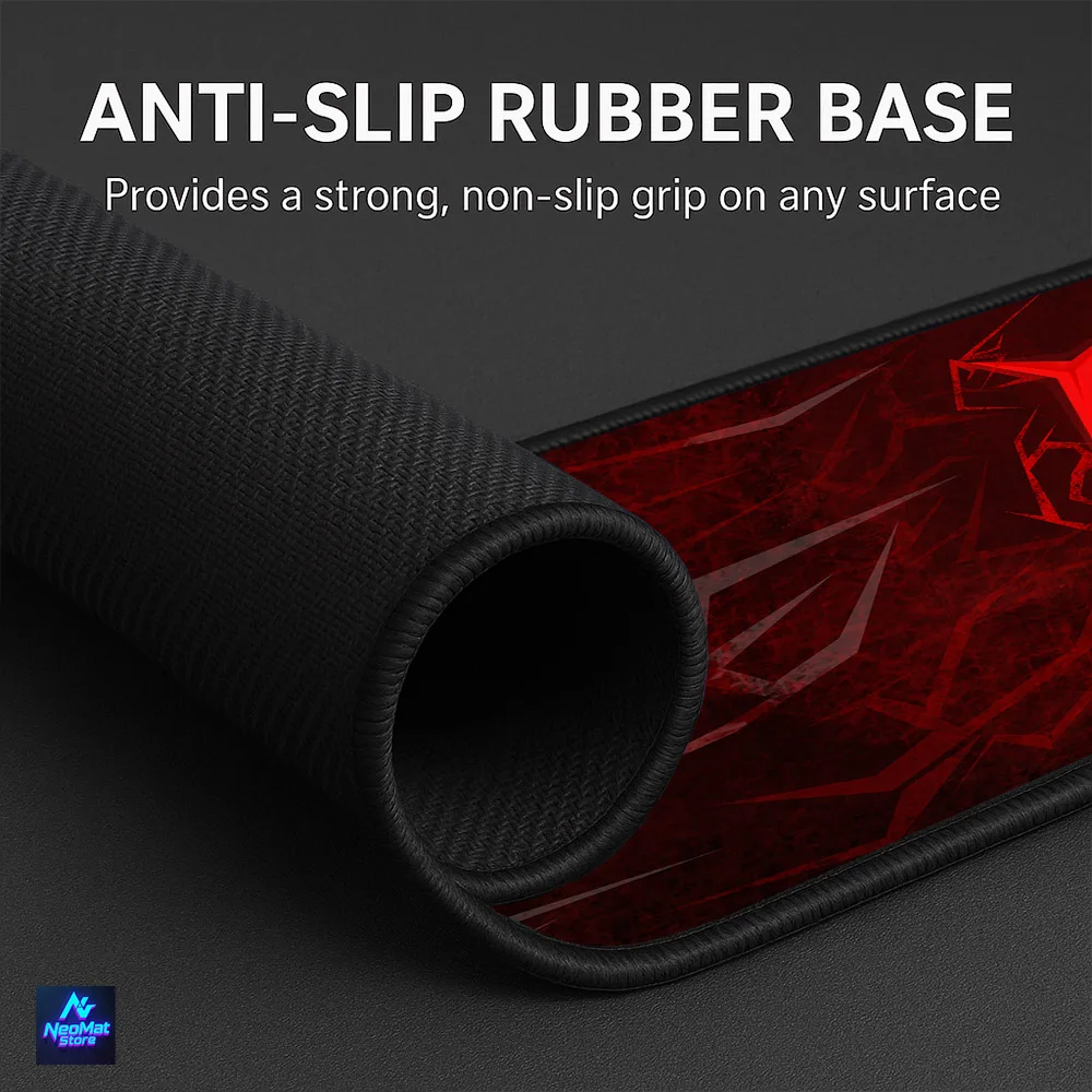 Lenovo Schwarze Schreibtischunterlage, rotes Mauspad, 1200 Desktop-Zubehör, 100 x 40 Mauspad, anpassbare Namens-Gaming-Matte, Gamer-Setup-Mauspads
