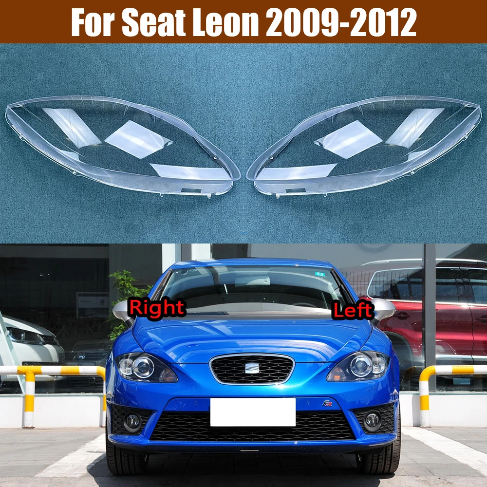 

For Seat Leon 2009-2012 Headlamp Cover Transparent Lamp Shade Headlight Shell Plexiglass Replace Original Lampshade