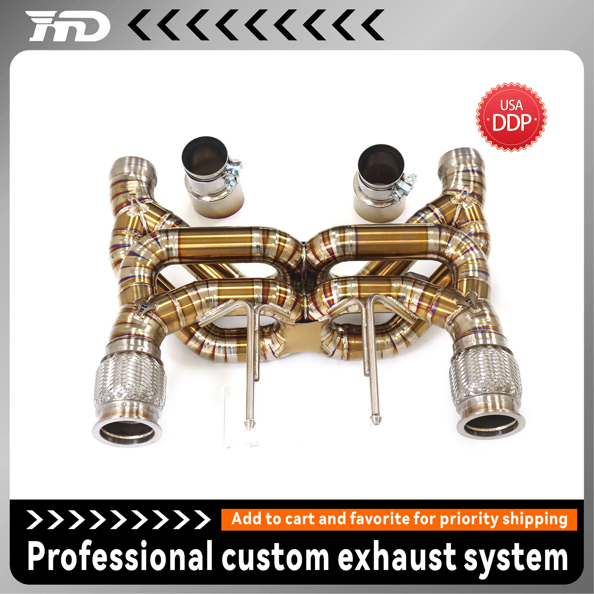 

HMD exhaust system catback exhaust for McLaren 720S titanium tail section exhaust dual x pipe style