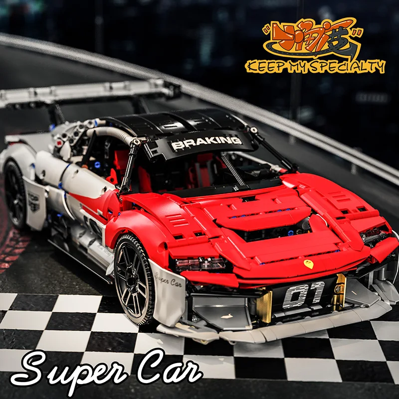 RC Sports Car Mission R Blocos de Construção para Crianças, Alta Tecnologia, Tijolos Técnicos, Modelo de Brinquedos, Presente de Natal, Novo, 2459Pcs