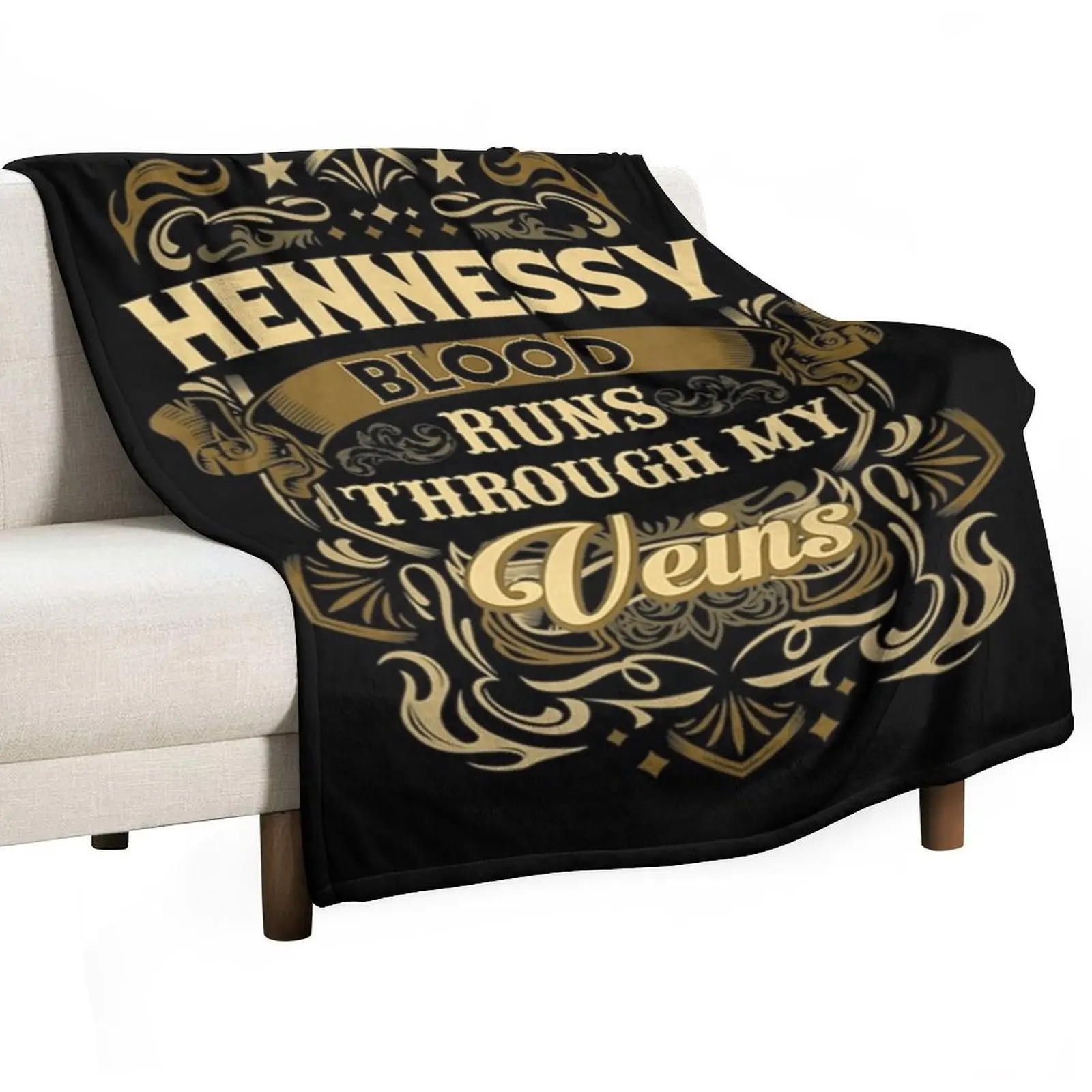 

HENNESSY Blood Thru My Veins Throw Blanket Beach Plaid on the sofa Winter beds Cute Blankets