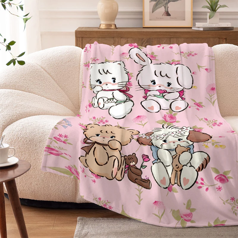 Flannel Nap Blanket Sofa Winter Warm M-Mikko Cute Microfiber Bedding Knee Bed Fleece Camping King Size Fluffy Soft Blankets