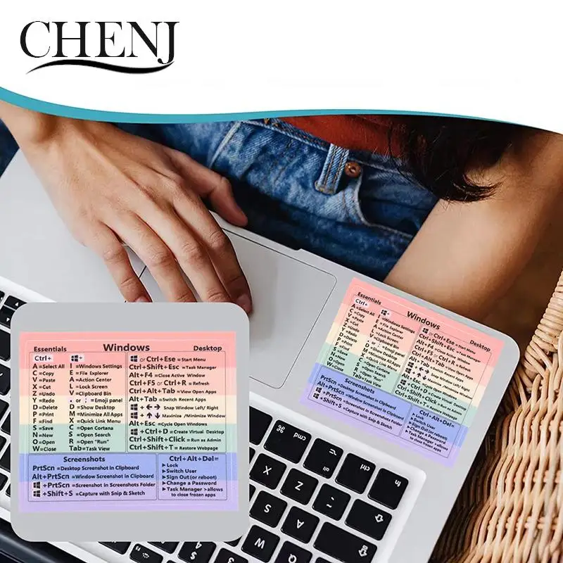 Windows PC Referenz Tastatur Short cut Aufkleber Kleber für PC Laptop Desktop Regenbogen Cheat Sheet Aufkleber