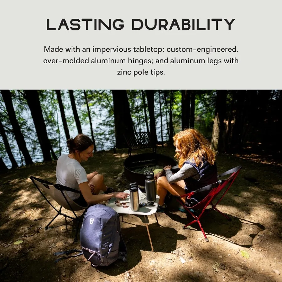 طاولة تخييم مزدوجة الارتفاع للمغامرات الخارجية، تصميم مدمج وقابل للتعديل مع لمسة نهائية ضباب متينة، مثالية للتخييم والمشي لمسافات طويلة #2