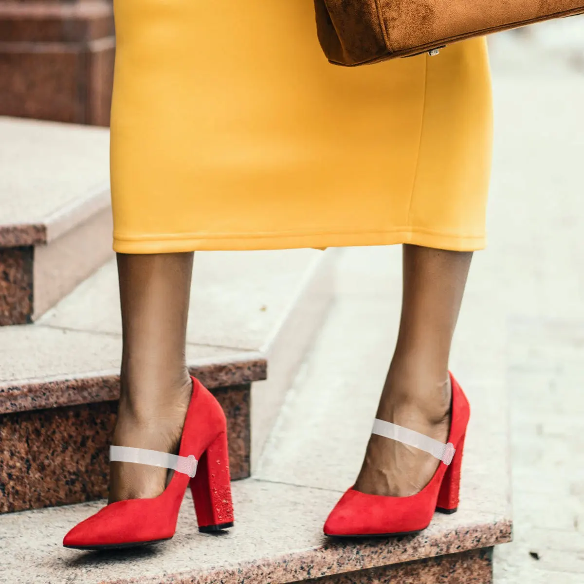 Tali Sepatu Anti Lepas untuk Sepatu Hak Tinggi, Tali Sepatu Putih Transparan Anti Selip untuk Sepatu Hak Tinggi, Tali Elastis TPU Kokoh untuk Dekorasi Wanita
