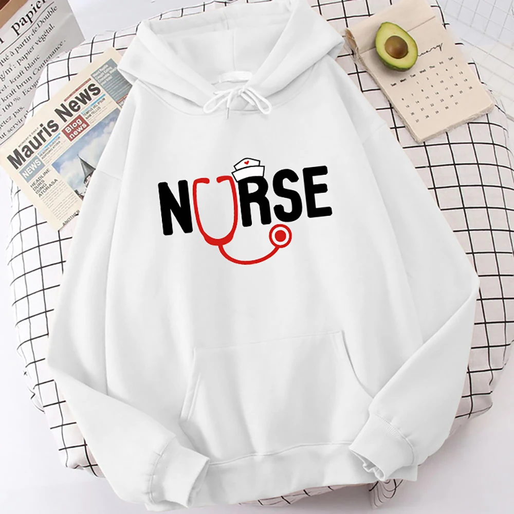 Nurse Stethoscope Printed Long Sleeve Pullover Hoodies For Women And Men Couple Casual Sweatshirts Autumn Winter Plus Size tops