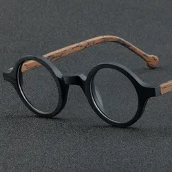 Acetate Small Round Lens Size Eyeglasses Frames Retro Trendy Glasses Men Women Full Rim Unisex Optical Spectacles Eyewear Rx Abl