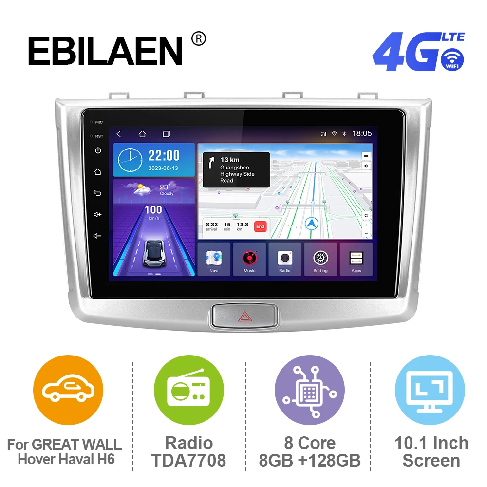 EBILAEN Android 12 Car Radio For Great Wall Haval Hover H6 Multimedia Player GPS RDS Navigation Carplay Auto 4G