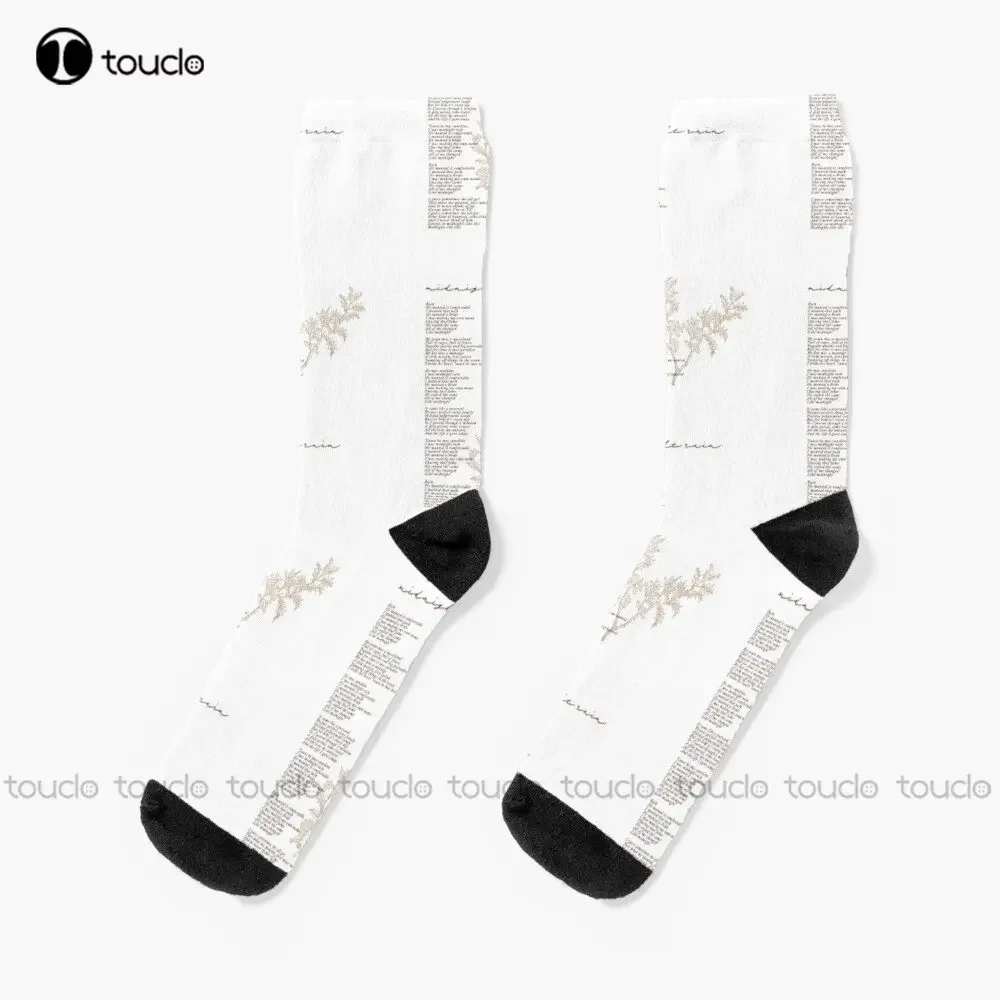 Midnight Rain Lyric Socks Running Socks Personalized Custom Unisex Adult Teen Youth Socks 360° Digital Print Custom Gift Cartoon