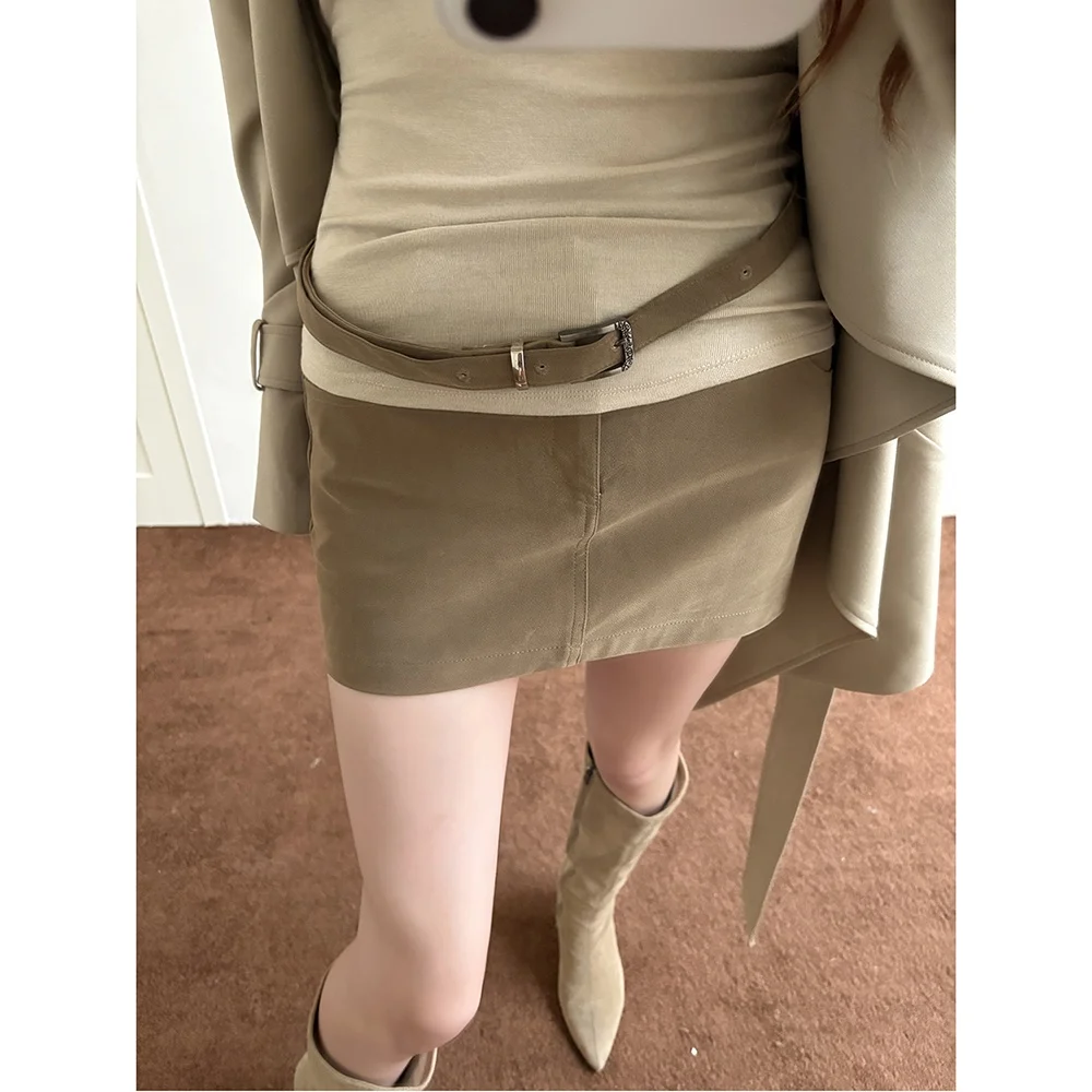 

Sexy Versatile mid Low Waist f Skirt Women's Retro Butt Her ort Skirt Autumn Winter New Design Polyester Fiber