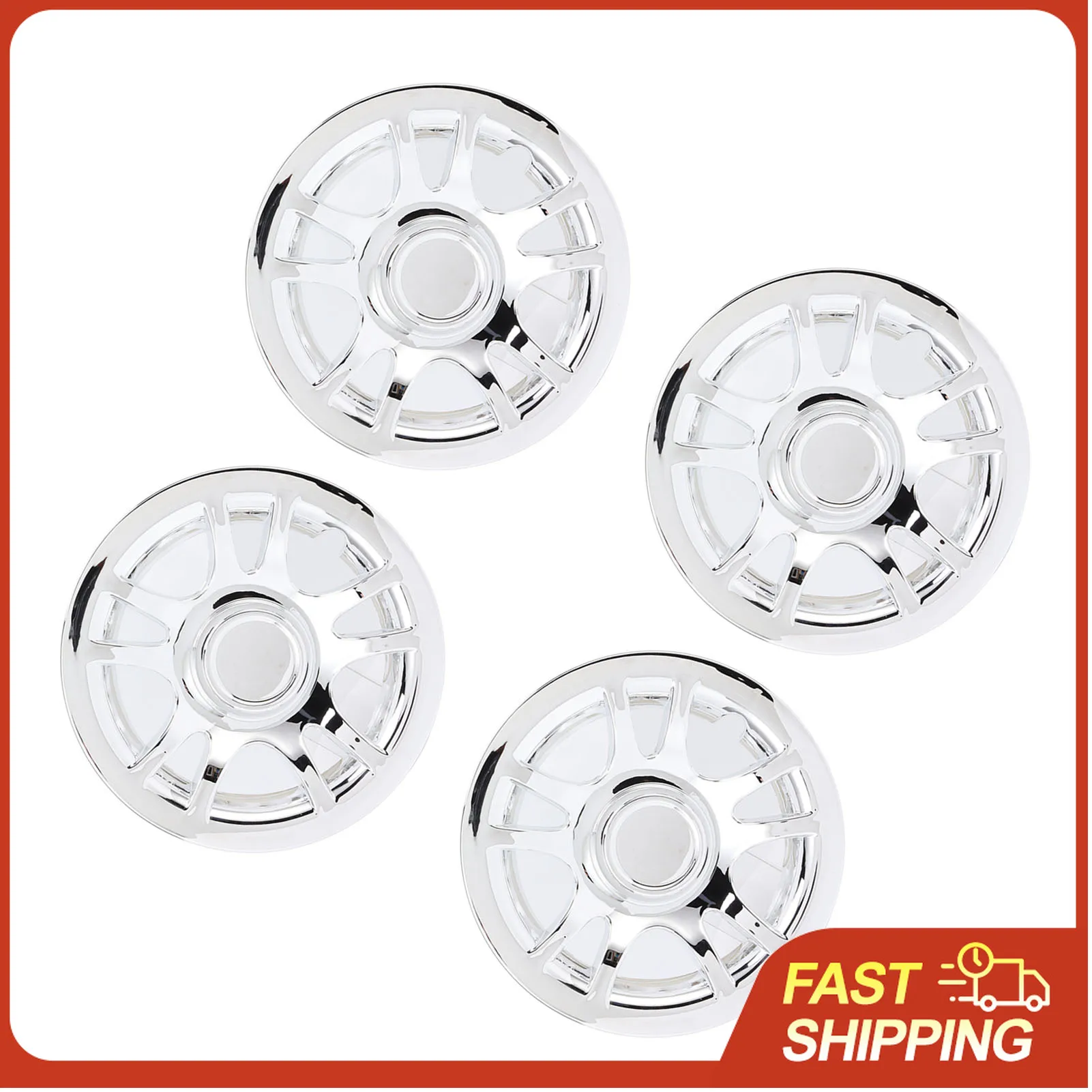 

4PCS 8" Chrome Golf Cart Hub Caps Wheel Covers, Aerodynamic ABS Rim Protectors for E-Z-GO Club Car