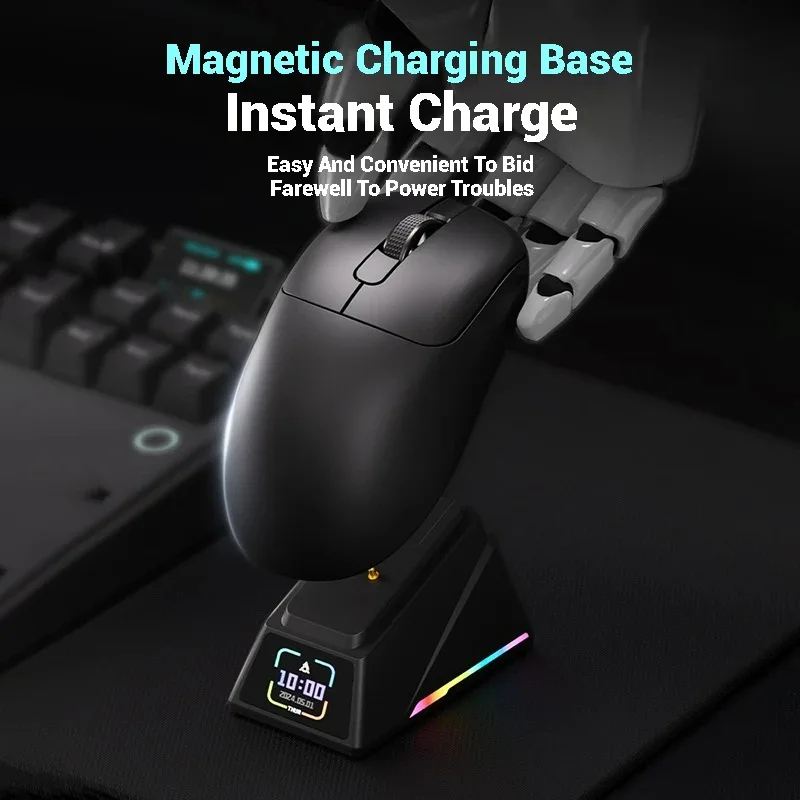 

E-sports gaming mouse PAW3395 wireless Bluetooth three-mode lightweight with charging base