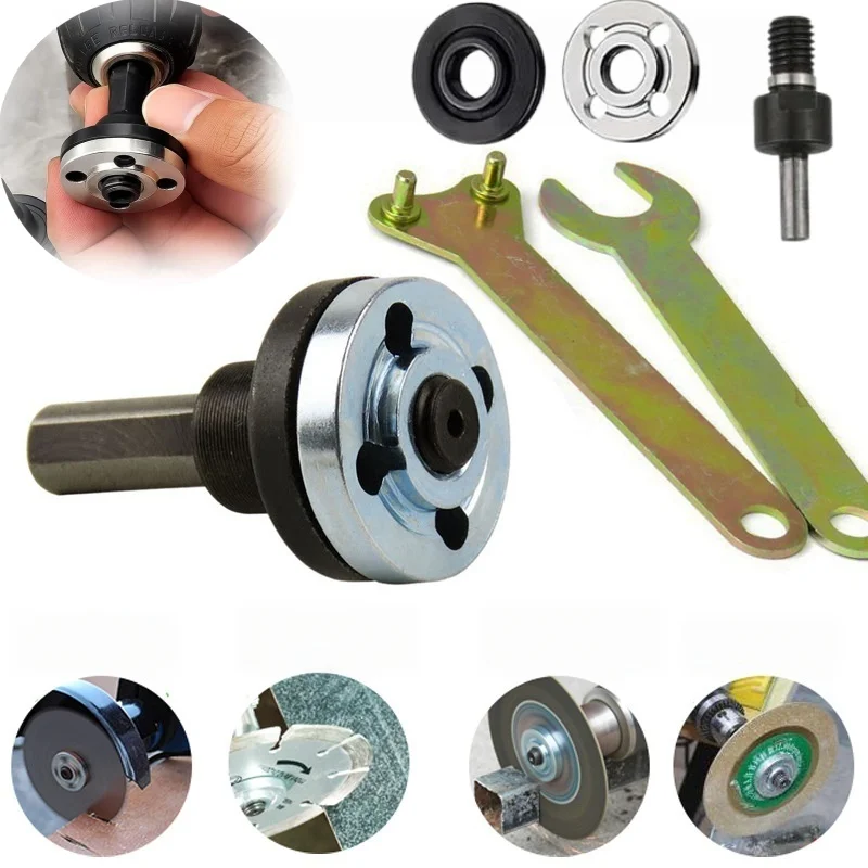 6mm/10mm Electric Drill to Angle Grinder Converter Connecting Rod Adapter Set Grinding Cutting Disc Power Tool Accessory