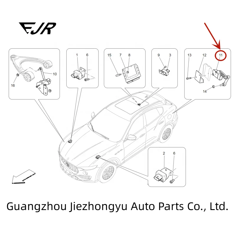 New EJR Rear Vehicle Height Sensor For Levante With Part Number 670037527 12 Months Warranty