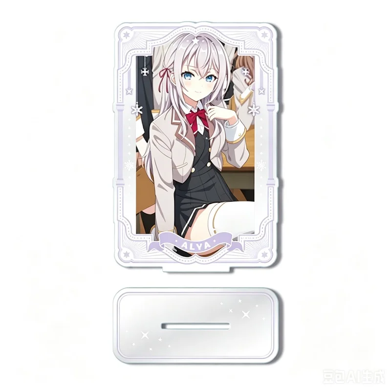 Alya Sometimes Hides Her Feelings In Russian Desktop Decoration Game Collectible Ornament Acrylic Stand Modle Keychain 15cmAnime