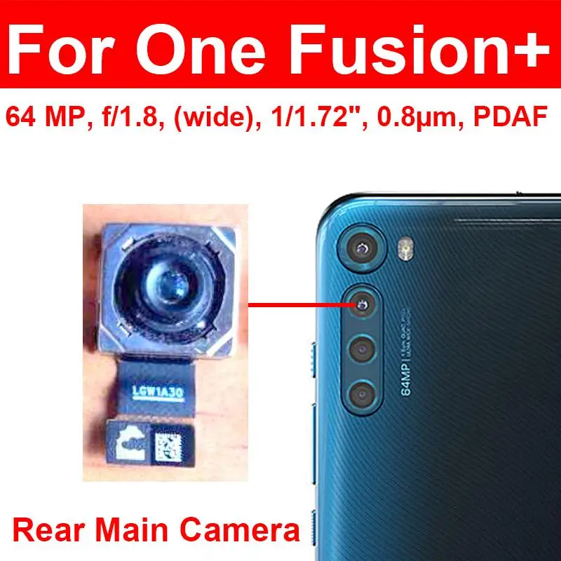 Front Rear Main Camera For Motorola Moto One Fusion Plus Back Frontal Selfie Camera Module Replacement Parts