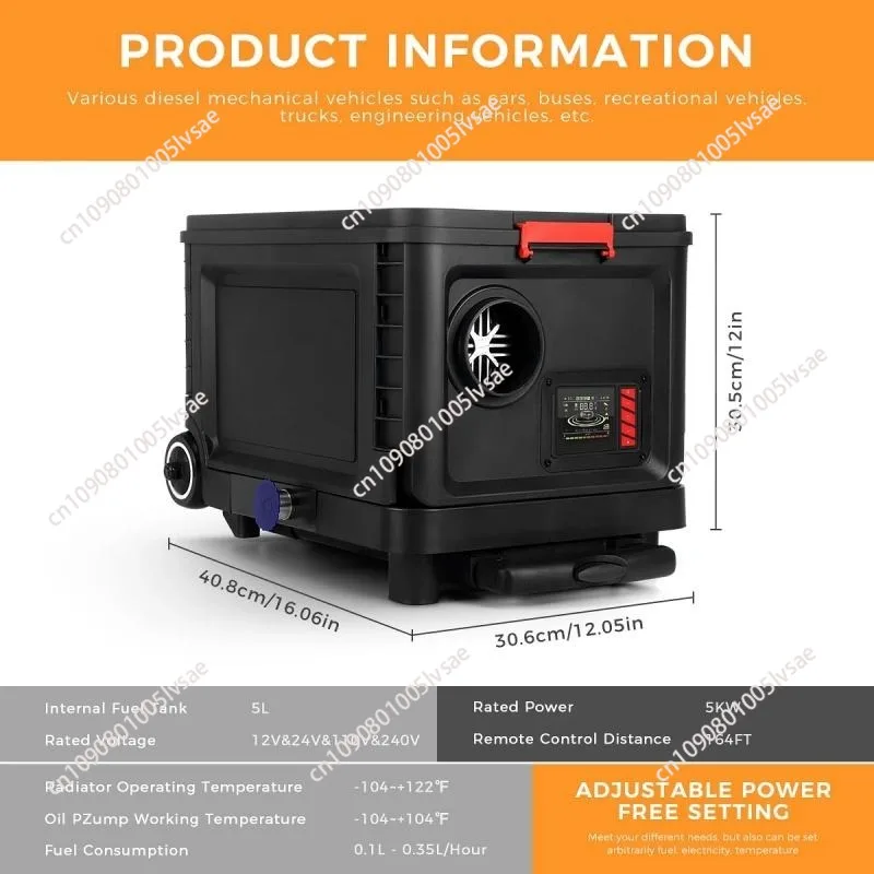 RL10 All-in-One Portable Air Heater 12V/24V/220V Diesel Heater with LCD Switch for Bluetooth App Wheel New Status