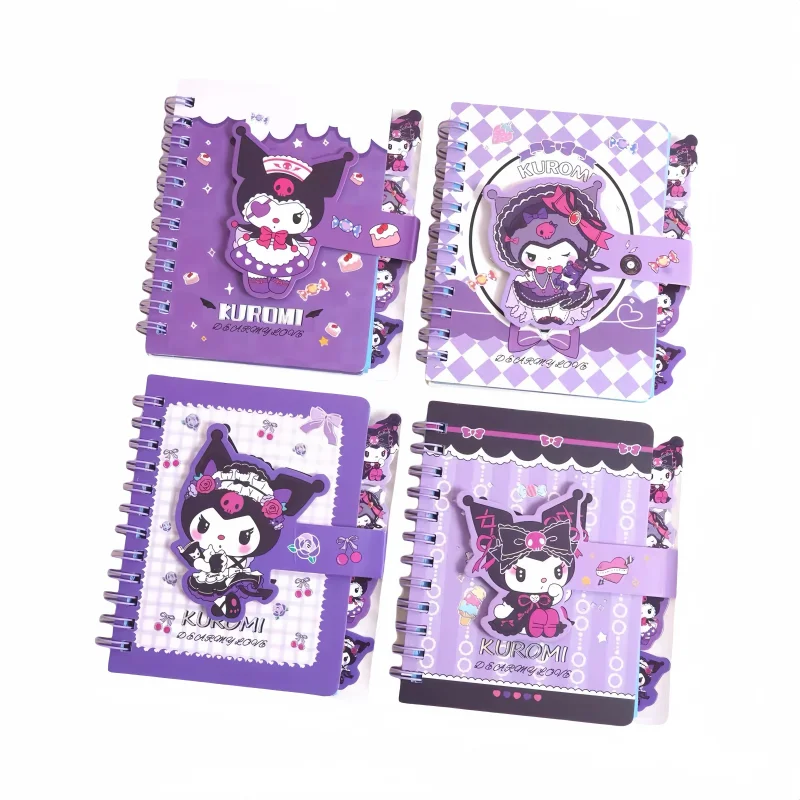 Sanrio Kuromi Notebook Cartoon Cute Good-looking Exquisite Portable Student Diary A7 Coil Notebook Children's Gift Wholesale