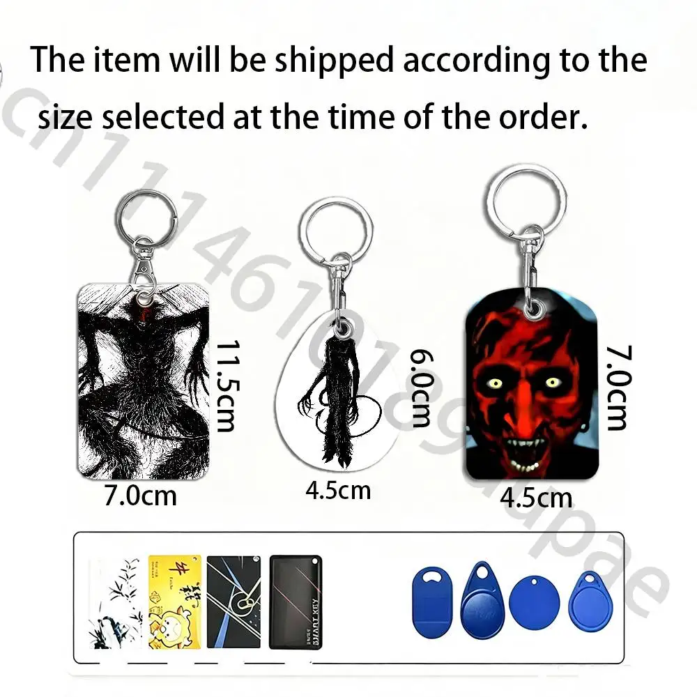 I-Insidious O-Out of the Further Protective Printed Leather Card Case Metal Keychain for Bank Credit Bus Subway ID Cards