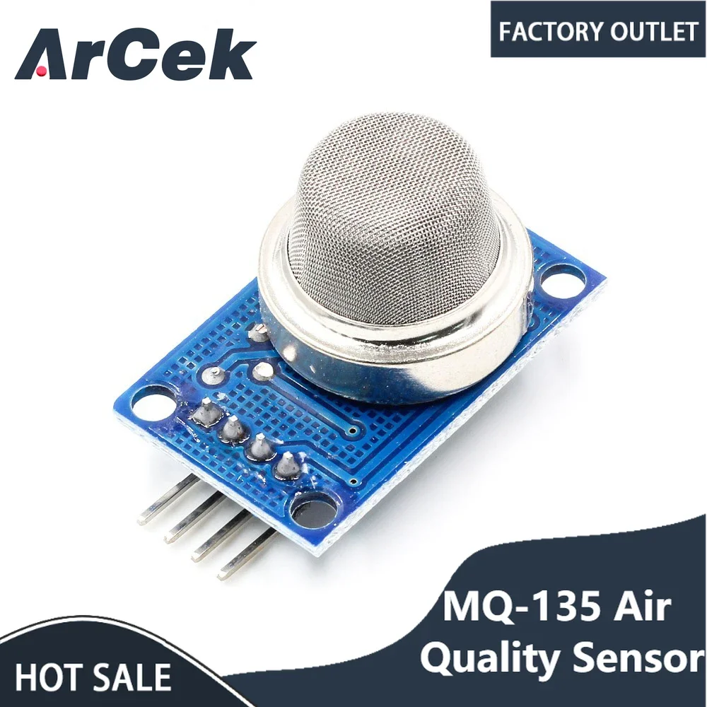 

MQ135 MQ-135 Air Quality Sensor Hazardous Gas Detection Module For Arduino LM393 DC 5V Dual Signal Output TTL Stable With Lights