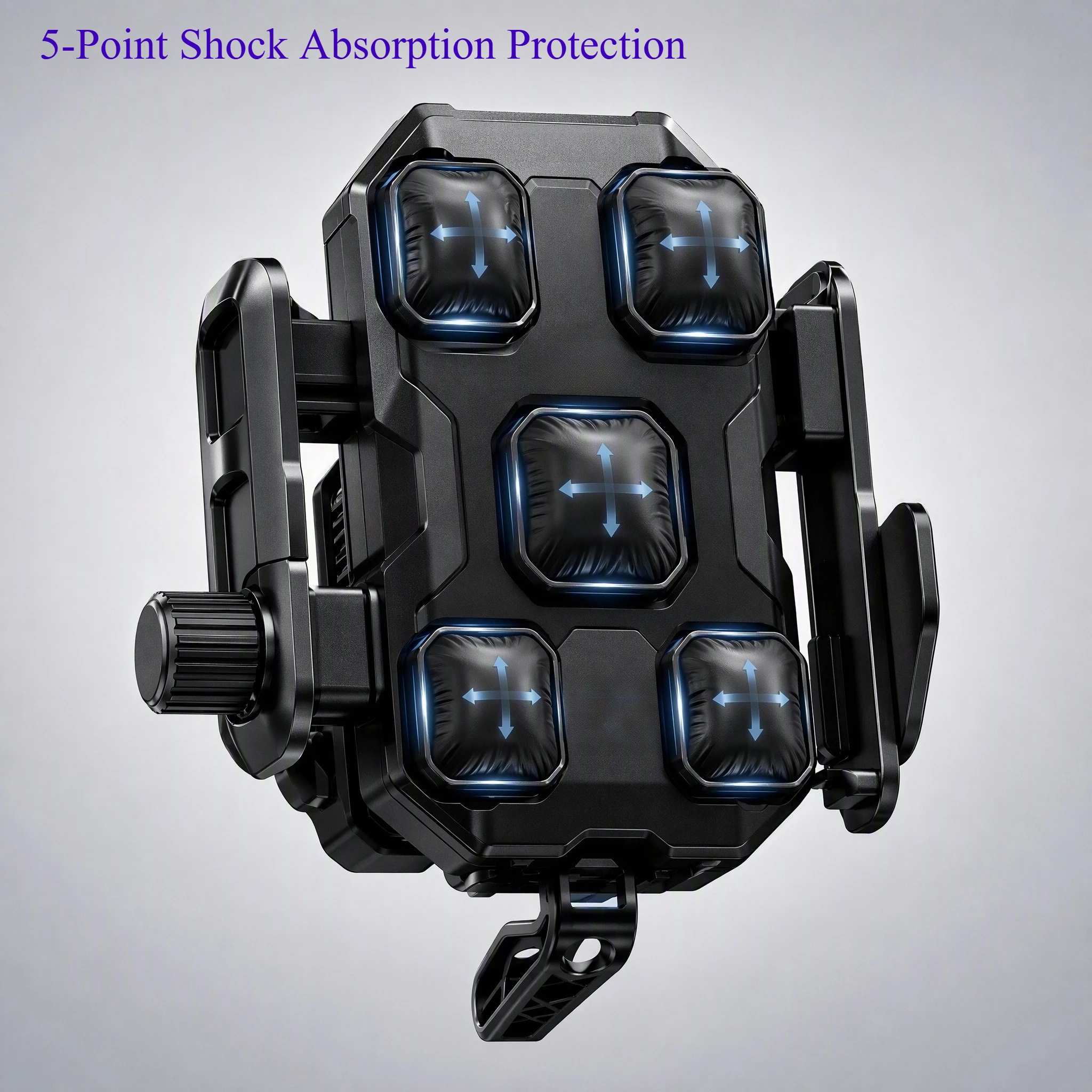 Shockproof Motorcycle Phone Mount with Semiconductor Cooling System, Cell Phone Holder for Delivery Rider Motorbike