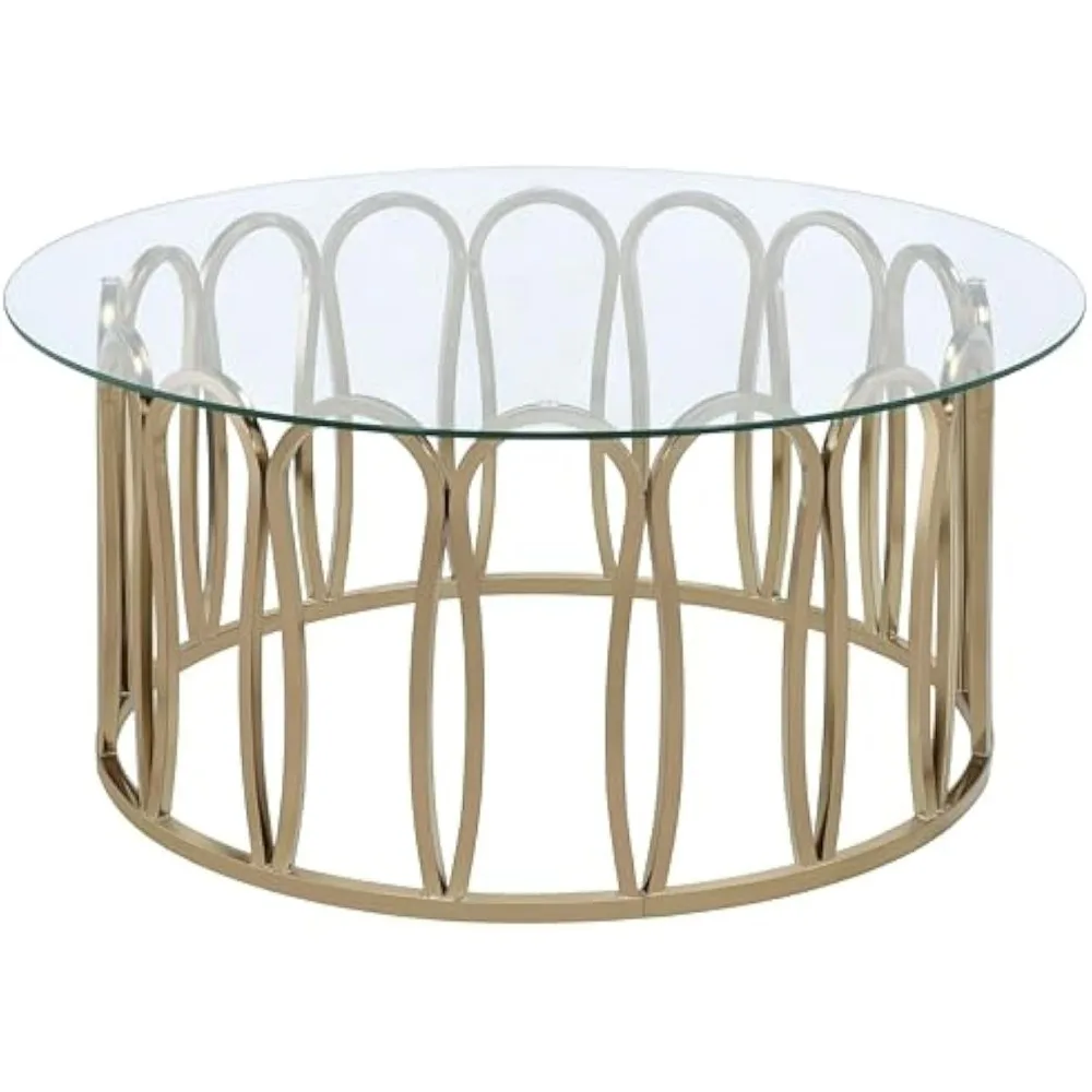 

Coaster Home Furnishings — Monett — Металл и стекло — 39-дюймовый круглый журнальный столик со стеклянной столешницей и шоколадно-хромовой отделкой — Livi