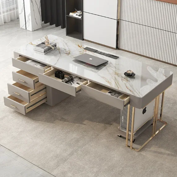 Desk Simple Modern Table And Chair Combination New Chinese Executive Desk White President Desk Manager Office Furniture