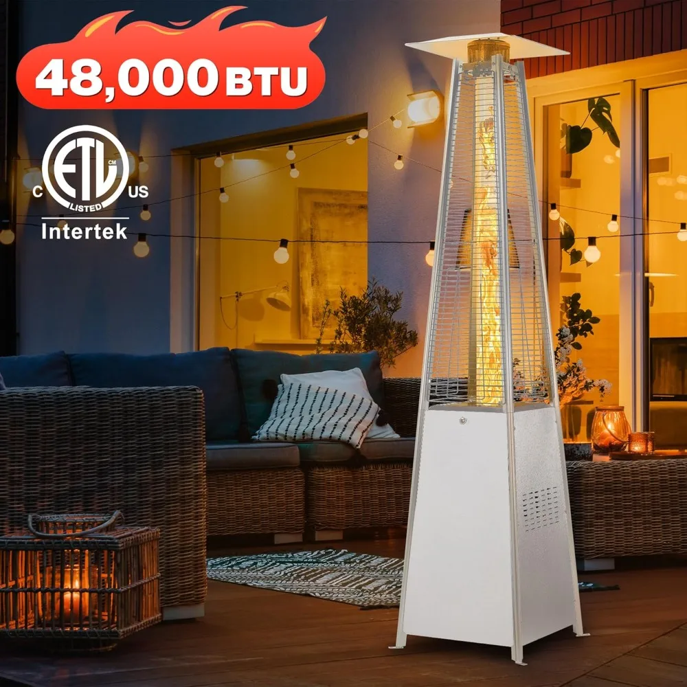 

Patio Heater, 48,000 BTU Outdoor Patio Heater with Wheels,Propane Patio Heater w/Waterproof Cover & Gloves