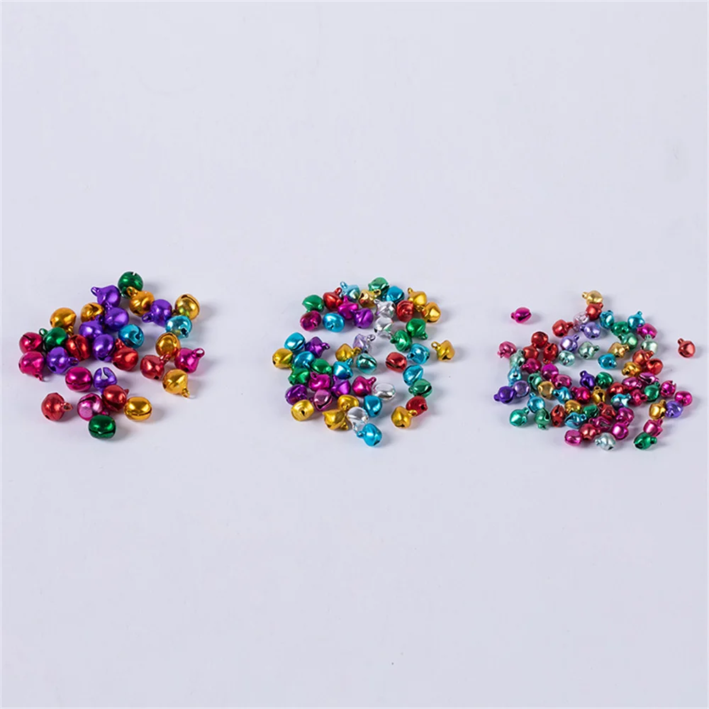 6/8/10mm Jingle Bells Aluminum Loose Beads Small Mixed Color For Festival Party/Christmas Tree Decoration DIY Crafts Accessories