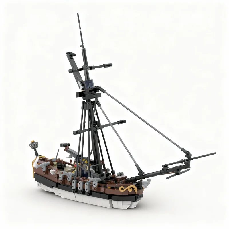 

773PCS MOC Pirate Sailing Gargoyle Bermuda Cutter Rigging Fearsome Crew Sea Dogs Are Coming Model Technology DIY Assembly Gift
