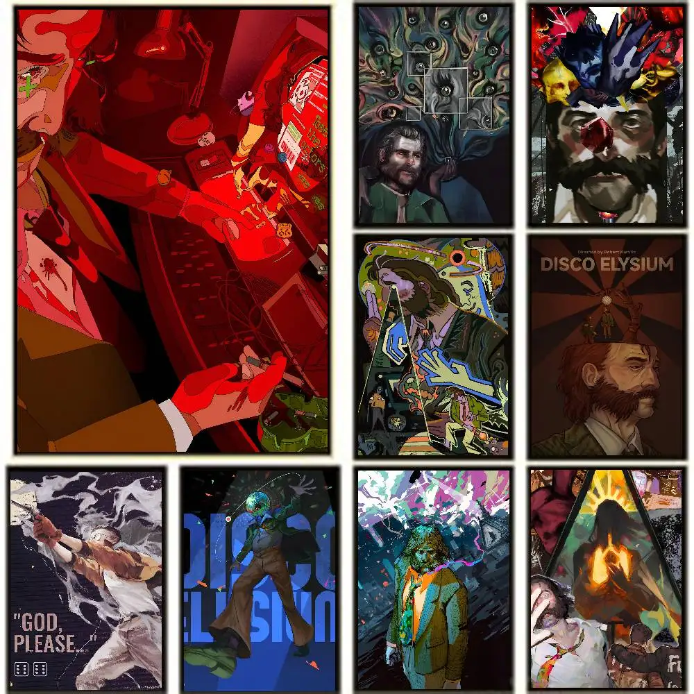 D-Disco Elysium Hot Video Game Posters High Quality Self-adhesive Wall Art Decorations Color Prints Sticky