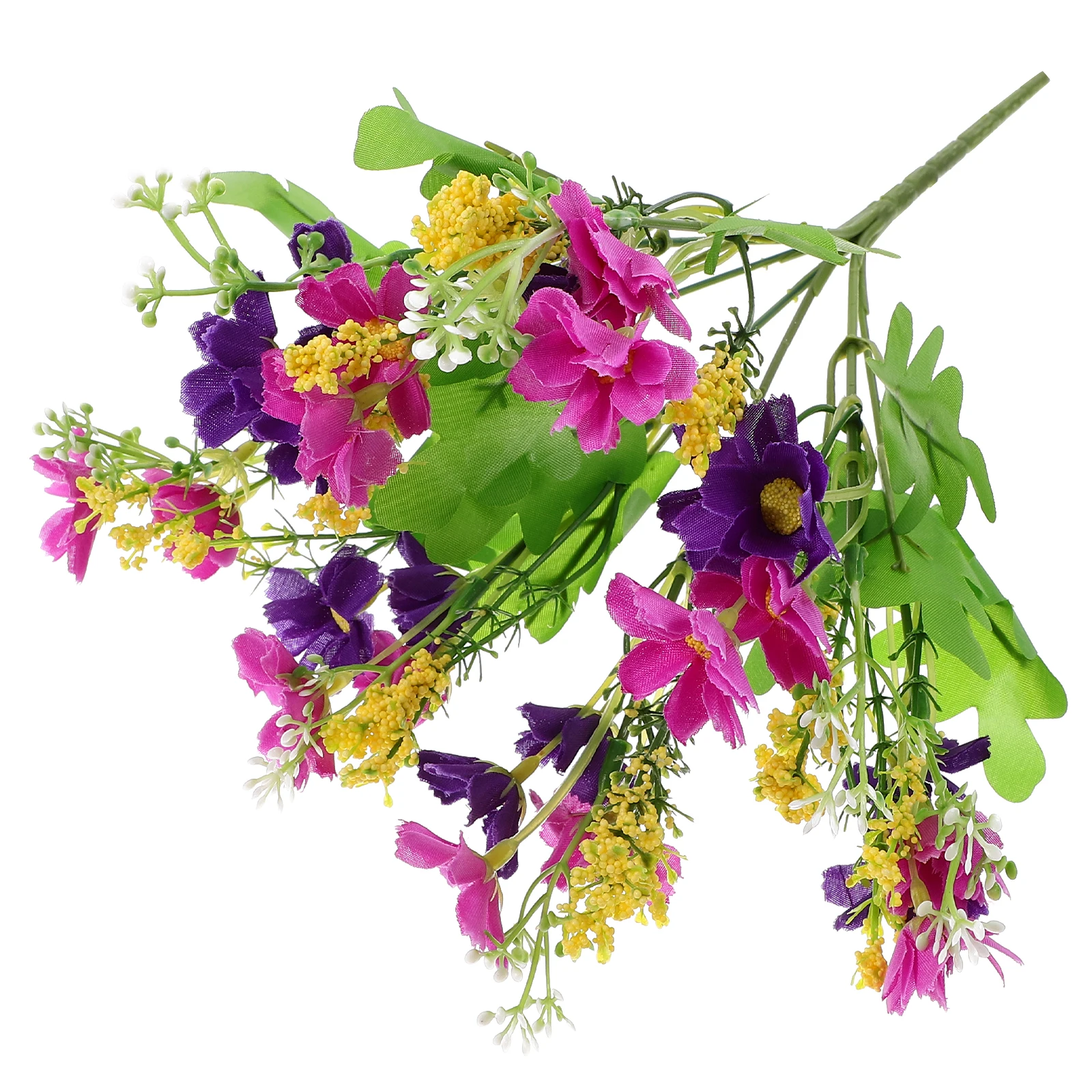

Artificial Cineraria Bouquet 7 Branches 22 Heads Purple Plastic Silk 33cm Decor Flowers Home Office Weddings Parties Banquets