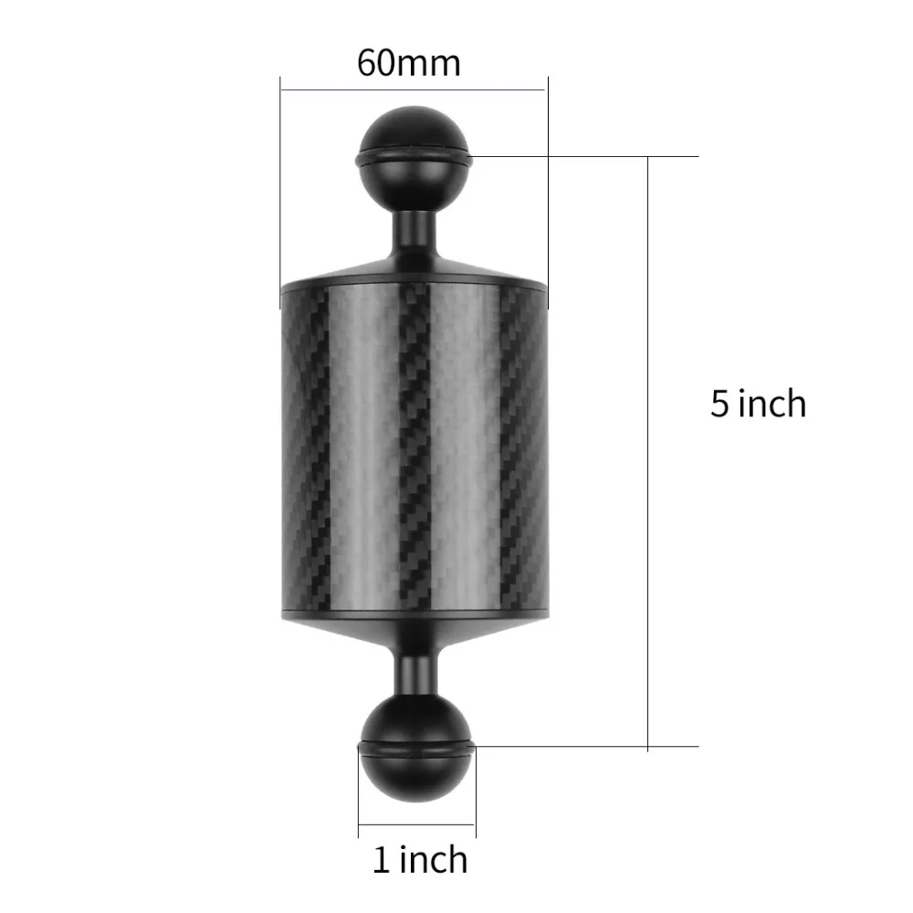 D60mm Carbon Faser Auftrieb Arm 25mm Dual Ball Kopf 5 8 10 12 "für GoPro 13 SLR Kamera unterwasser Tauchen Tablett Füllen Licht Halterung – Detail 22
