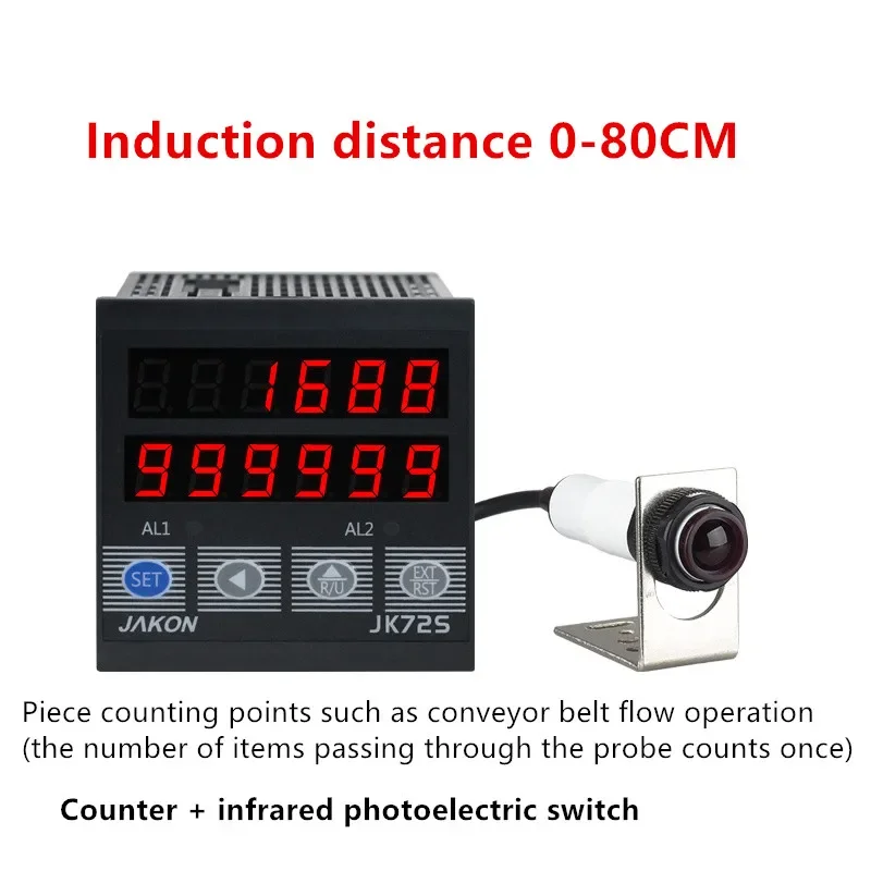 Intelligent counting meter JK72S assembly line conveying industrial infrared photoelectric induction automatic point counting el