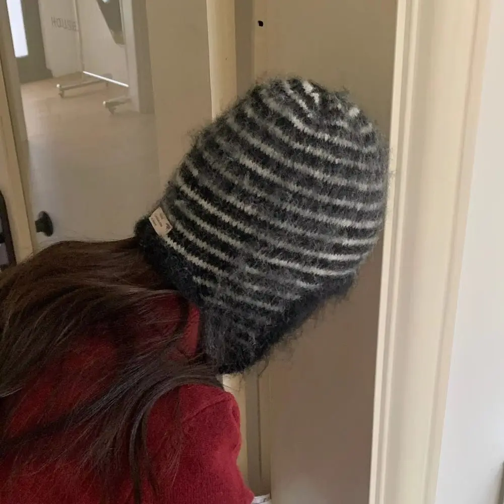 Cozy Korean Style Earflap Hat Plush Solid Color Knitted Hat Woolen Ear Protection Knit Cap Girls 4