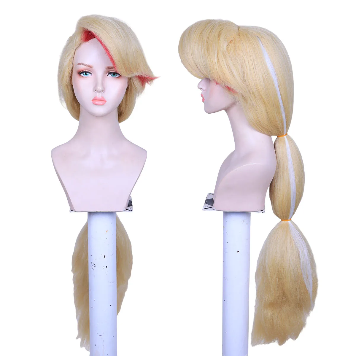 Kyo Long Fluffy Blonde with Pink Cosplay Wig for charlie morningstar Hair Hazbin Hotel Costume for Women