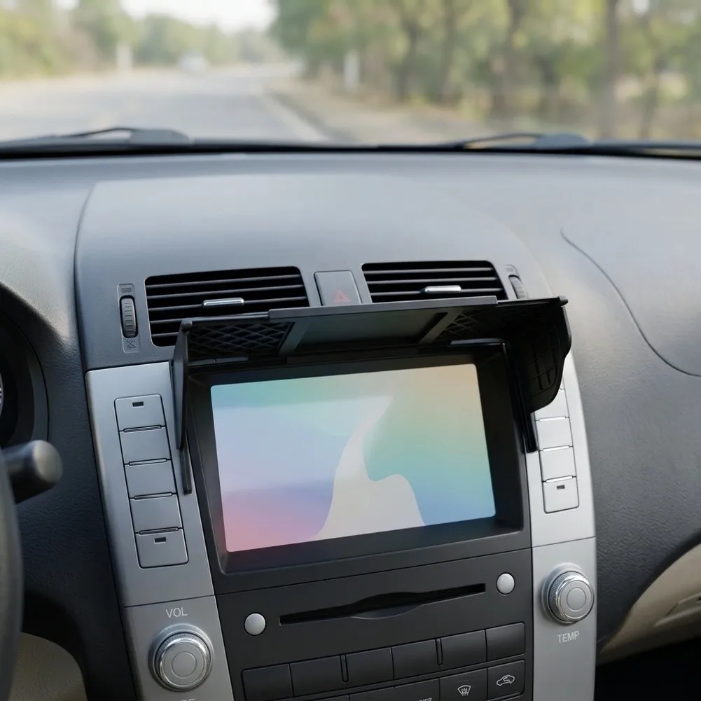 For Trucks And SUVs Car Screen Sun Visor For Daytime Driving Black ABS Material Construction Reduces Sunlight Glare