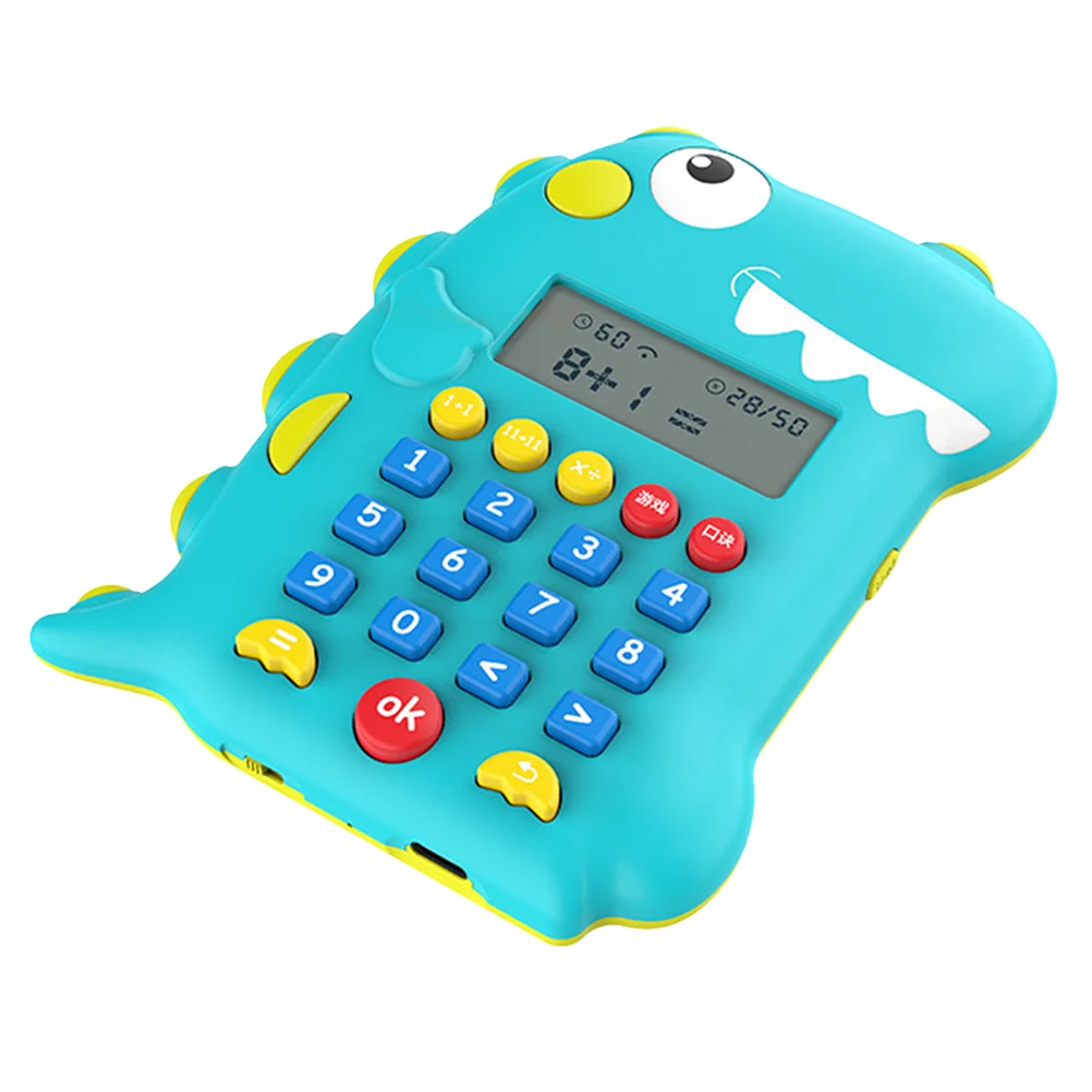 Calculators Dinosaur Student Early Education Machine Gift 13X10X18CM Small Pendant Adorable Kids Office Sky-blue Cartoon Toy