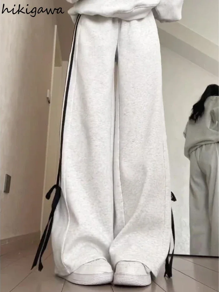 Korean Fashion Personality butterfly bandage Streetwear Leg Pants Bandage Bow High Waist Trousers Casual Y2k Pantalon Femme