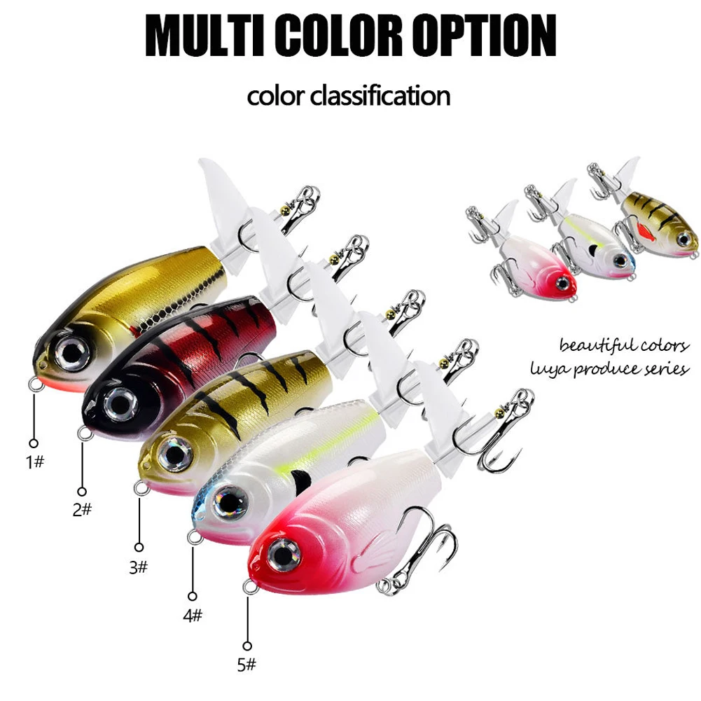 

5PCs Fishing Lures Slow Swimming Topwater Lifelike Swimbaits With Floating Rotating Tail For Bass Pike Trout Salmon 8cm/11.5g