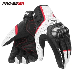 Motorcycle Gloves Summer Men Retro Leather Motorcyclist Wear-resistant Guantes Touchscreen Anti-slip Motorbike Motocross Glove