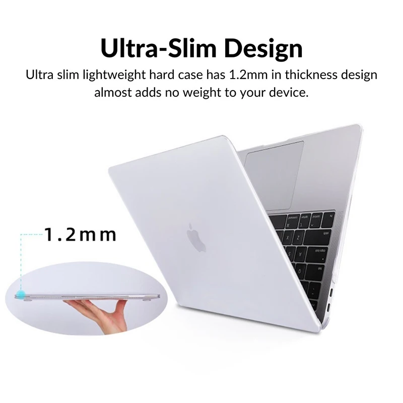 Funda dura transparente para Macbook M1 Chip Air 13 M2 13,6 Pro 13,3 14 16, barra táctil A2338 A2485 A2681 con cubierta para teclado, 11, 13, 15 pulgadas