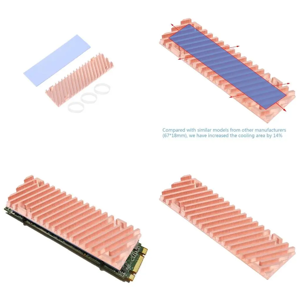 

A52B Thin Copper Heatsink Cooler Heat Sink SSD Thermal Pad for M.2 220