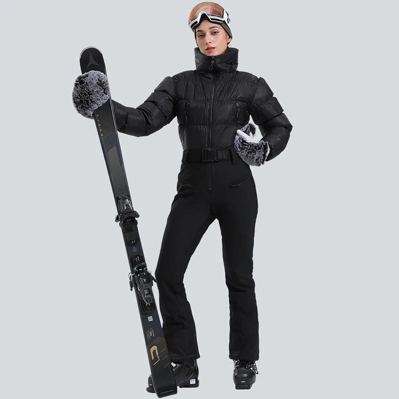 Winter Warm Women One Piece Snowsuit Outdoor Sport Mountain Woman Skiing Jumpsuit Hiking Waterproof Female Snowboard Overalls