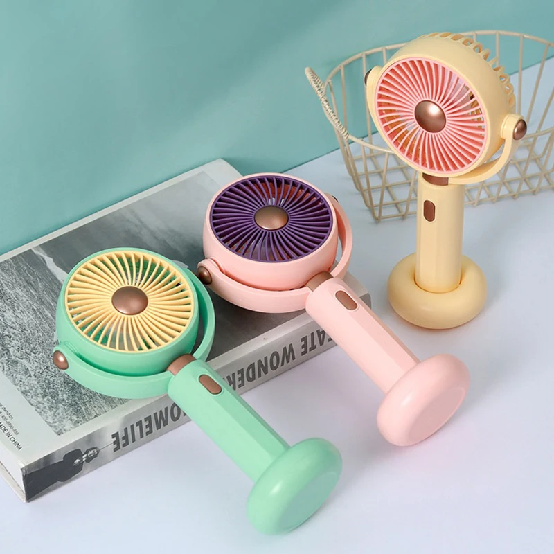 Handheld-Mini-Ventilator, winkelverstellbar, tragbar, elektrischer Desktop-Ventilator, 5-Gang-USB-wiederaufladbarer Ventilator für Outdoor-Camping, Lüfter