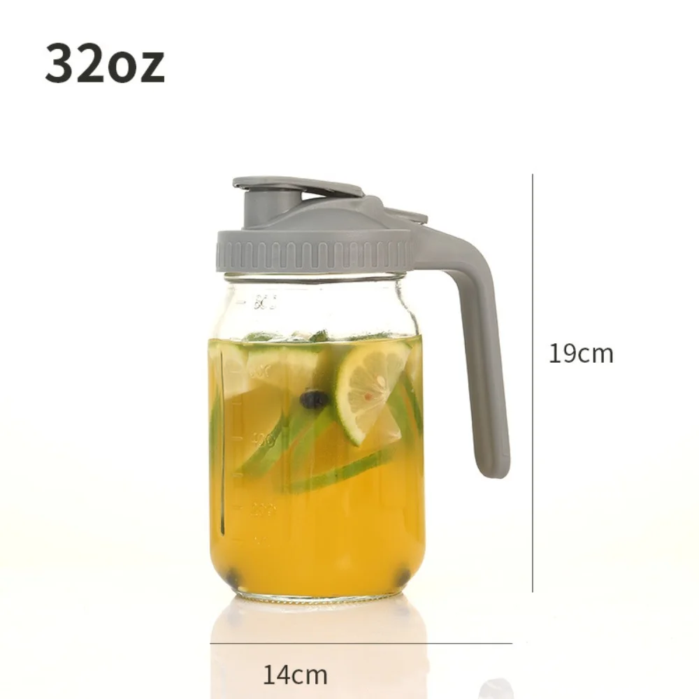 

32oz Glass Cup Large Capacity Transparent Wide Mouth Mason Jar Car Mounted Leak-proof Creamer Container Home Office Picnic