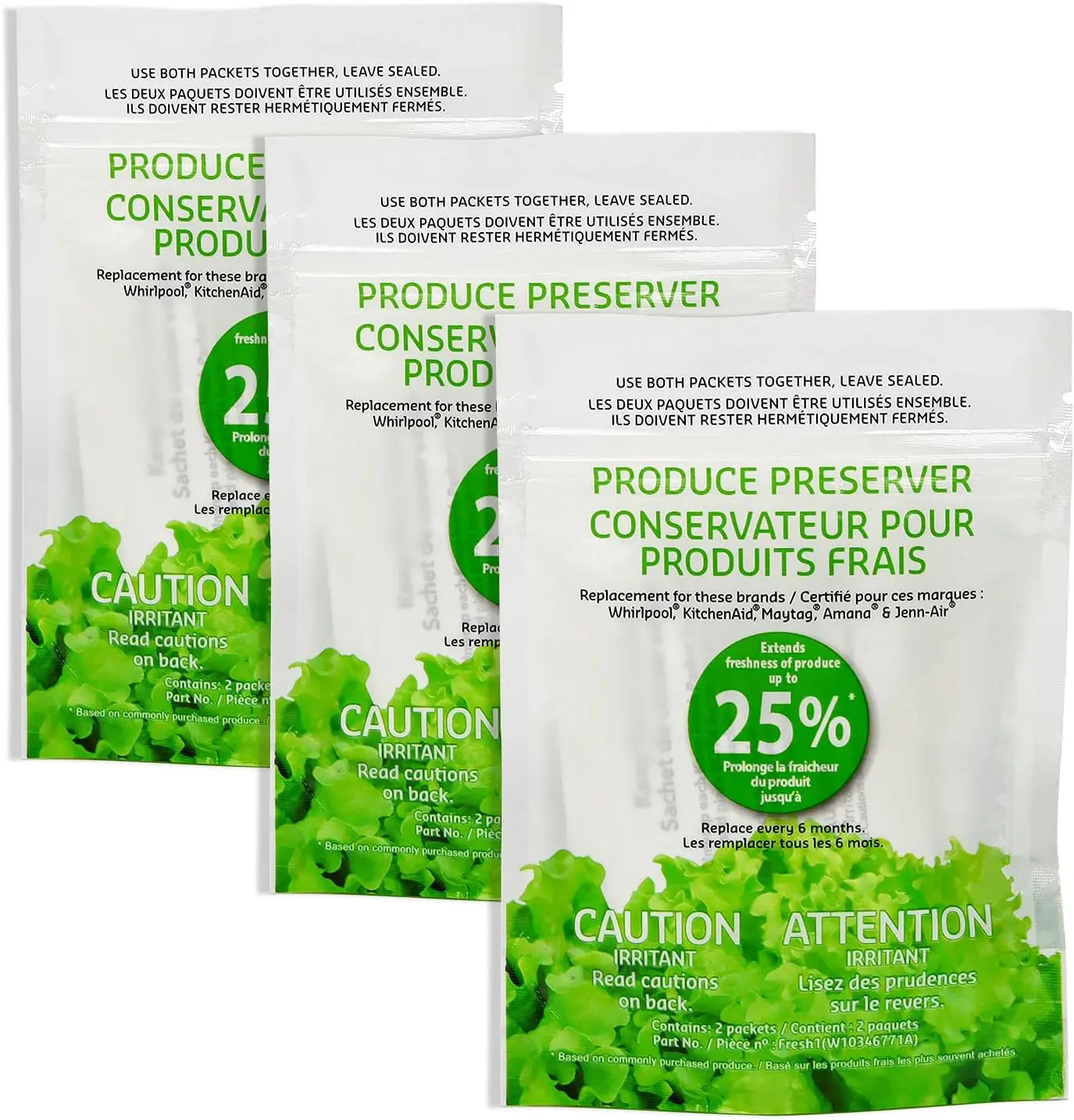 

W10346771A Fresh Flow Produce Preserver Replacement Part Compatible with Refrigerators(3 replacements-6packs)