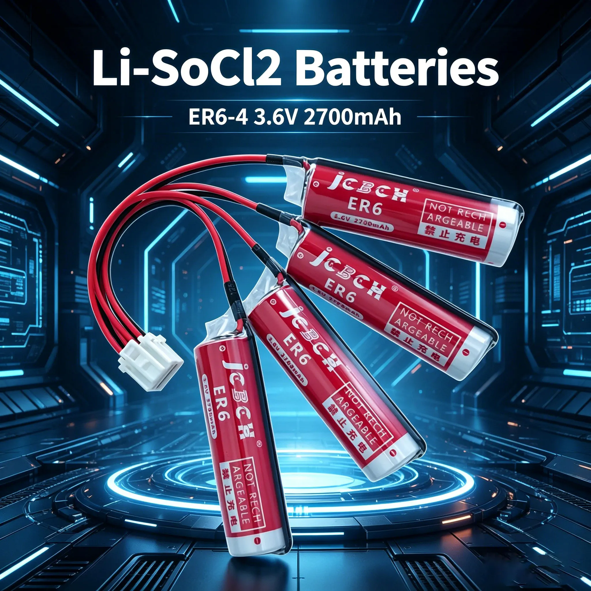 ER6-4 Li-SOCl2 battery 3.6V suitable for Mitsubishi CNC machining center PLC programmable controller recorder